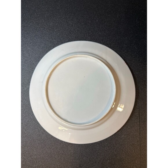 Vintage Japanese Hand Painted Geisha Plate 7" Red Rim Floral - Picture 2 of 3